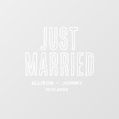 たった今結婚しましたモダンウェディングレセプションカーデカール ウィンドウサイン (シート)