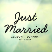 たった今結婚しましたモダンウェディングレセプションカーデカール ウィンドウサイン (シート3)