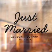 たった今結婚しましたモダンウェディングレセプションカーデカール ウィンドウサイン (シート2)