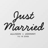 たった今結婚しましたモダンウェディングレセプションカーデカール ウィンドウサイン (シート)