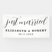 たった今結婚しましたモダンエレガント新結婚婚 横断幕 (横)