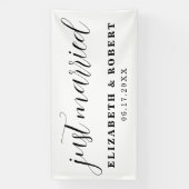 たった今結婚しましたモダンエレガント新結婚婚 横断幕 (縦)