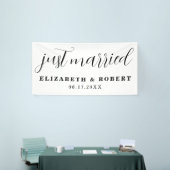 たった今結婚しましたモダンエレガント新結婚婚 横断幕 (トレードショー)