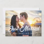 たった今結婚しましたモダンコンテンポラリーの写真 案内状 (正面)