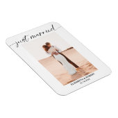 たった今結婚しましたモダンスクリプミニマルト写真結婚のA マグネット (右側)