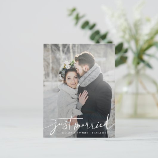 たった今結婚しましたモダンス結婚クリプト 案内ポストカード (スタンド正面)