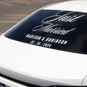 たった今結婚しましたモダンホワイトスクリプ高品質ト車 ウィンドウサイン