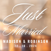 たった今結婚しましたモダンホワイトスクリプ高品質ト車 ウィンドウサイン