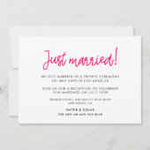 たった今結婚しましたモダン書の発表 招待状 (正面)