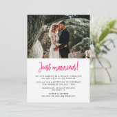 たった今結婚しましたモダン書の発表 招待状 (スタンド正面)