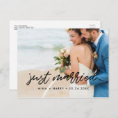 たった今結婚しましたモダン発表の写真 ポストカード (正面/裏面)