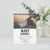 たった今結婚しましたモダン結婚の写真発表 ポストカード (スタンド正面)