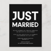 たった今結婚しましたモダン結婚発表 ポストカード (正面)