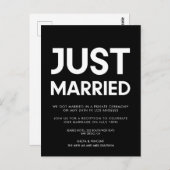 たった今結婚しましたモダン結婚発表 ポストカード (正面/裏面)
