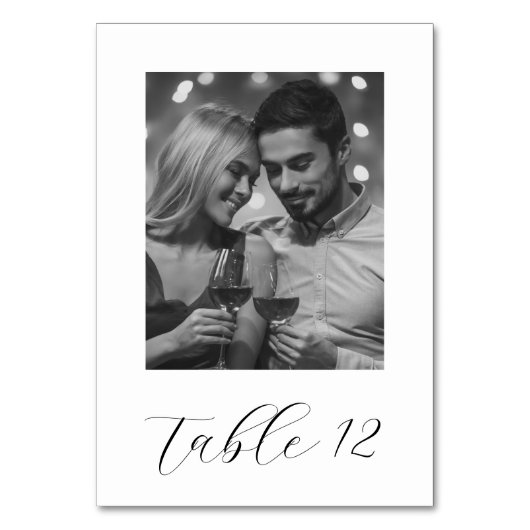 たった今結婚しましたモノクロ結婚写真 テーブルナンバー (裏面)