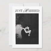 たった今結婚しましたユニークミモダンミナ結婚リスト 案内状 (正面)