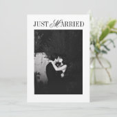 たった今結婚しましたユニークミモダンミナ結婚リスト 案内状 (スタンド正面)