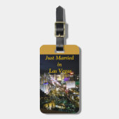 たった今結婚しましたラスベガスウェディング ラゲッジタグ (正面縦)