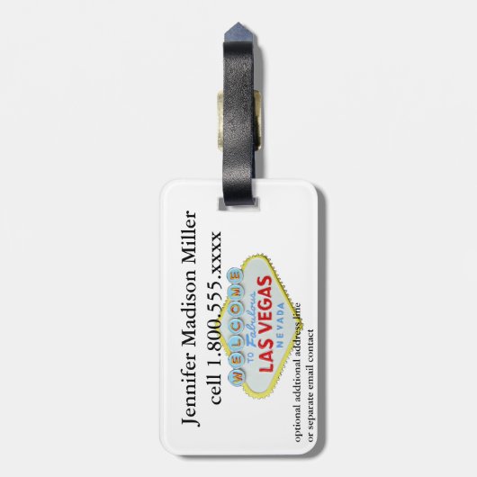 たった今結婚しましたラスベガスウェディング ラゲッジタグ (裏面縦)