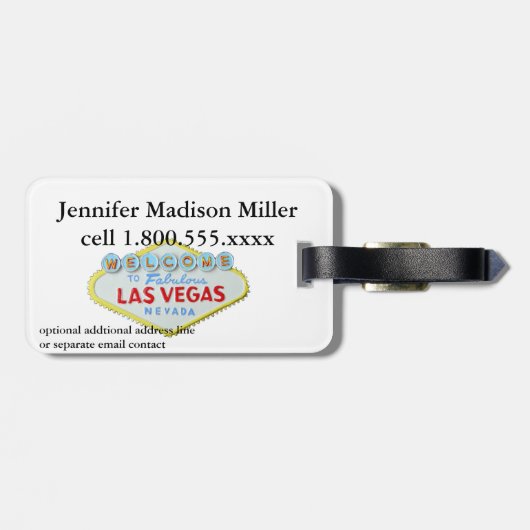 たった今結婚しましたラスベガスウェディング ラゲッジタグ (裏面横)