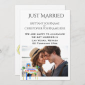 たった今結婚しましたラスベガス写真発表 招待状 (正面/裏面)