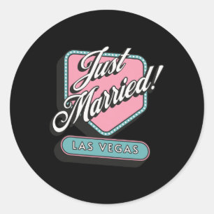たった今結婚しましたラスベガス結婚の新郎新婦 ラウンドシール