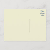 たった今結婚しましたラブバードブルー結婚ズポストカード 案内ポストカード (裏面)