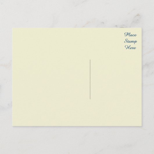 たった今結婚しましたラブバードブルー結婚ズポストカード 案内ポストカード (裏面)