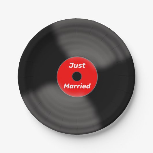 たった今結婚しましたレコード紙プレート ペーパープレート (正面)