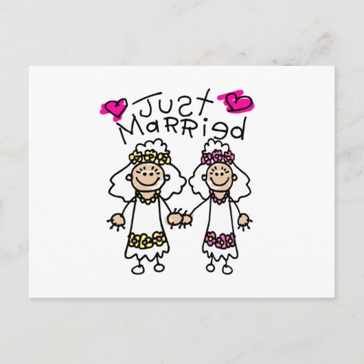 たった今結婚しましたレズビアン 案内ポストカード (正面)