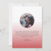 たった今結婚しましたレッドスクリプトフォトクリスマ結婚ス 案内状 (裏面)