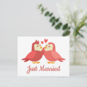 たった今結婚しましたレッド·バーガンディ·ラブバ結婚ードズ 案内ポストカード (スタンド正面)