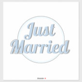 たった今結婚しましたレトロシックスタイリッシュカットアウト形状 シール (シート)