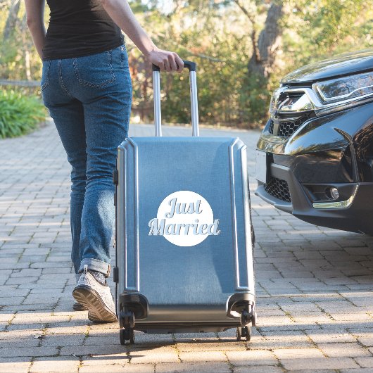 たった今結婚しましたレトロシックスタイリッシュカットアウト形状 シール (スーツケースインサイチュ)