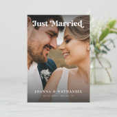 たった今結婚しましたレトロスクリプトの結婚告知 招待状 (スタンド正面)