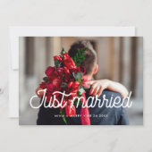 たった今結婚しましたレトロビンテージ結婚式の写真カード 案内状 (正面)