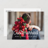 たった今結婚しましたレトロヴィンテージ結婚写真 ポストカード (正面/裏面)