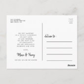 たった今結婚しましたレトロヴィンテージ結婚写真 ポストカード (裏面)