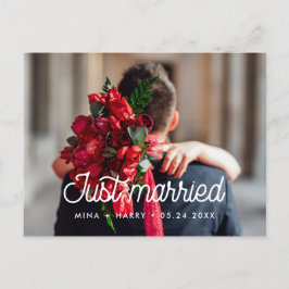 たった今結婚しましたレトロヴィンテージ結婚写真 ポストカード