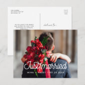 たった今結婚しましたレトロヴィンテージ結婚写真 ポストカード (正面/裏面)