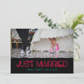 たった今結婚しましたレトロ80sネオン結婚ライト 案内状 (スタンド正面)