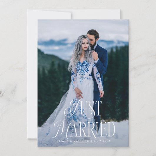 たった今結婚しましたヴィンテージエレガンス結婚の写真 案内状 (正面)