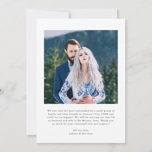 たった今結婚しましたヴィンテージエレガンス結婚の写真 案内状 (裏面)