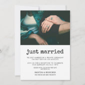 たった今結婚しましたヴィンテージタイプライターフォトカード 招待状 (正面)