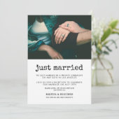 たった今結婚しましたヴィンテージタイプライターフォトカード 招待状 (スタンド正面)