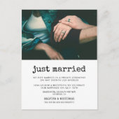 たった今結婚しましたヴィンテージタイプライター写真 ポストカード (正面)