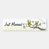 たった今結婚しましたヴィンテージバードバンパーステッカー バンパーステッカー (正面)
