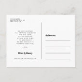 たった今結婚しましたヴィンテージレトロスクリプト写真 ポストカード (裏面)