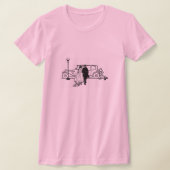 たった今結婚しましたヴィンテージ新郎新婦 Tシャツ (レイダウン)