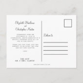 たった今結婚しました写真の取り出しフローラエレガントバラ インビテーションポストカード (裏面)